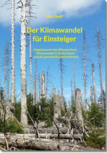 Buchcover Vorderseite mit einem Foto von abgestorbenen Bäumen aus dem Harz